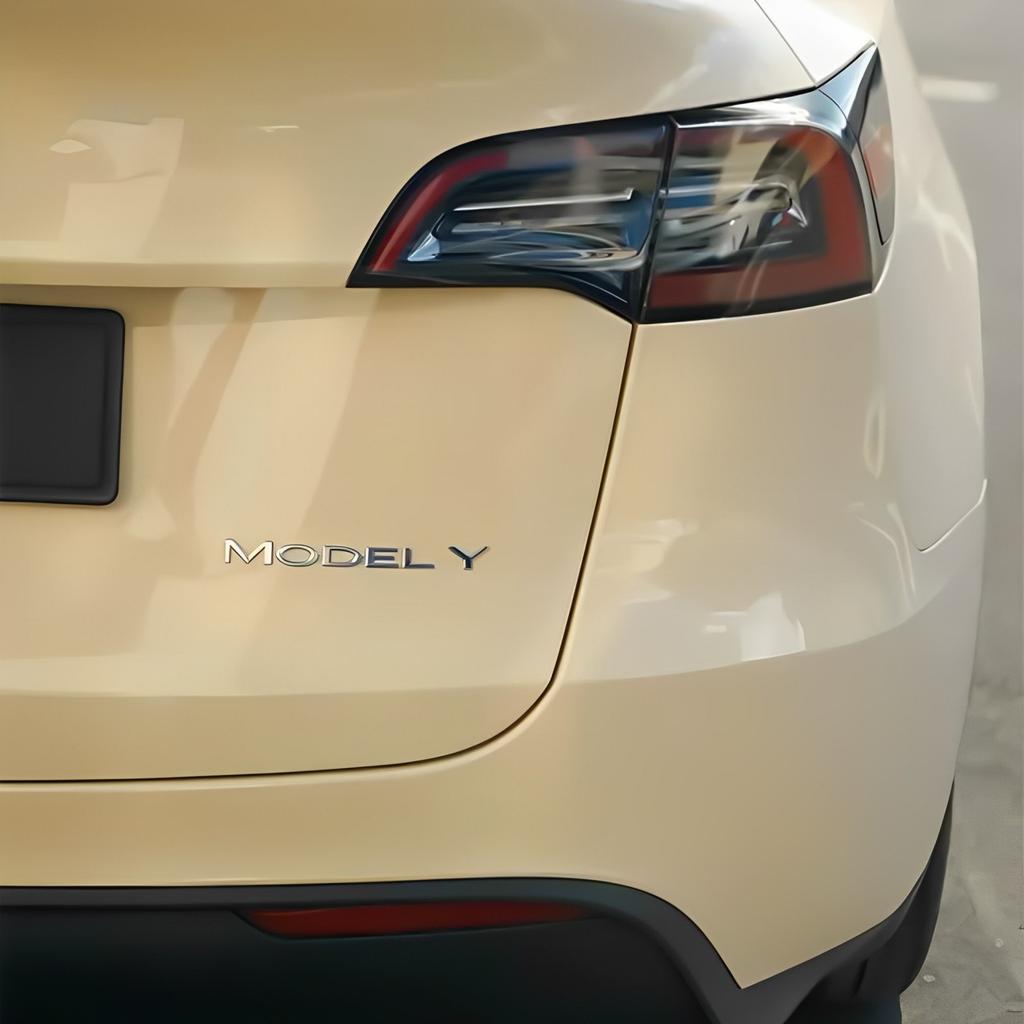 phbvg5 1Pcs Car ABS Letters Logo Sticker Decal Rear Trunk Decoration Accessories For Tesla Model Y Model S Model X Replacement Badge