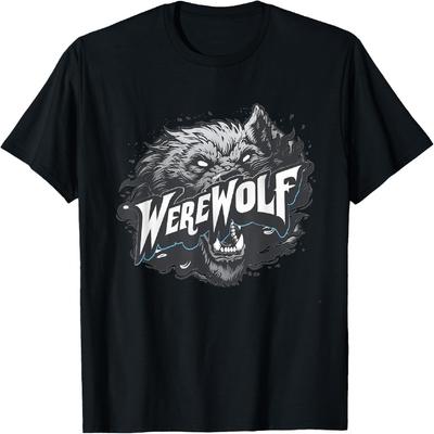Hübsches Werwolf-Gesicht für Halloween Jungen und Mädchen T-Shirt