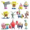 12Pcs/Set Spongebob Squarepants Anime Figures Toy Patrick Star Mr. Krabs Collectible Model Doll Fans Gift