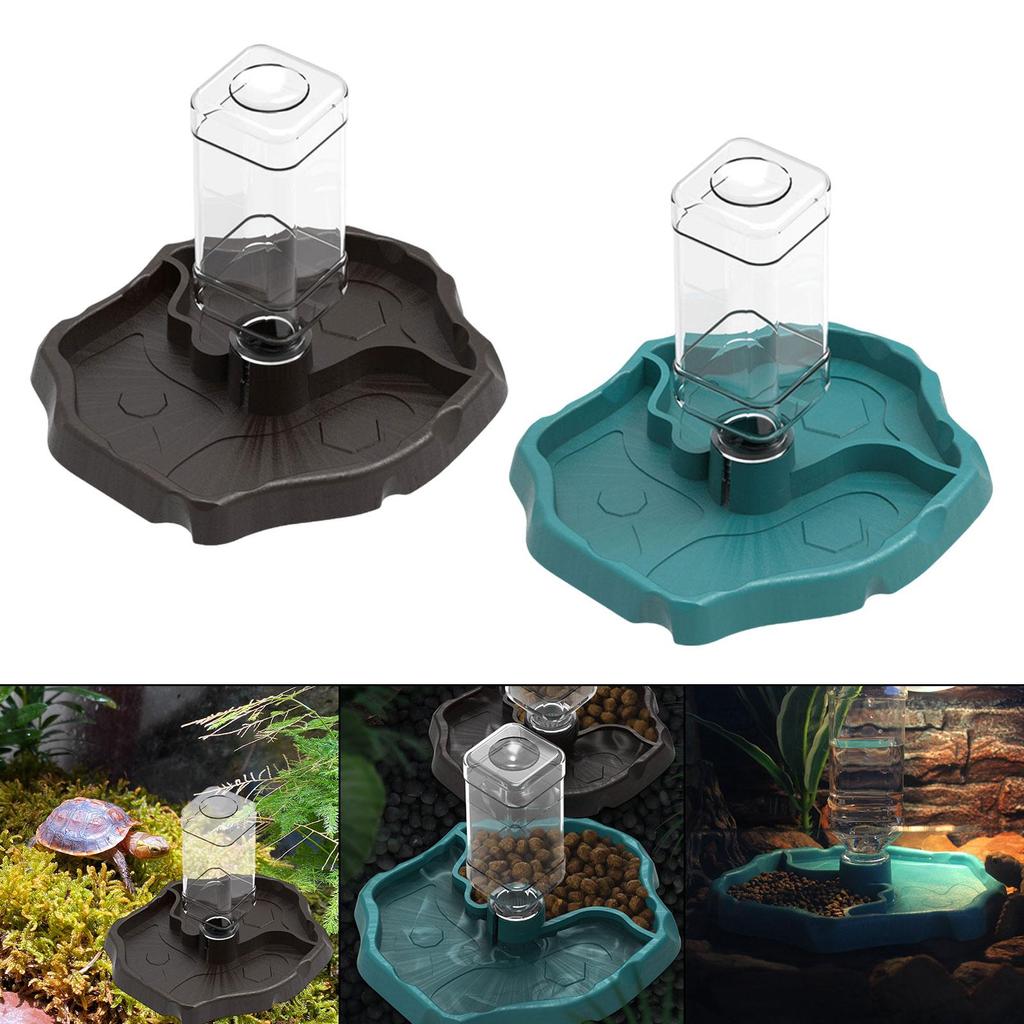 Reptile Food Water Bowl Automatic Feeders Waterer Dispenser Bottle for Small Animals