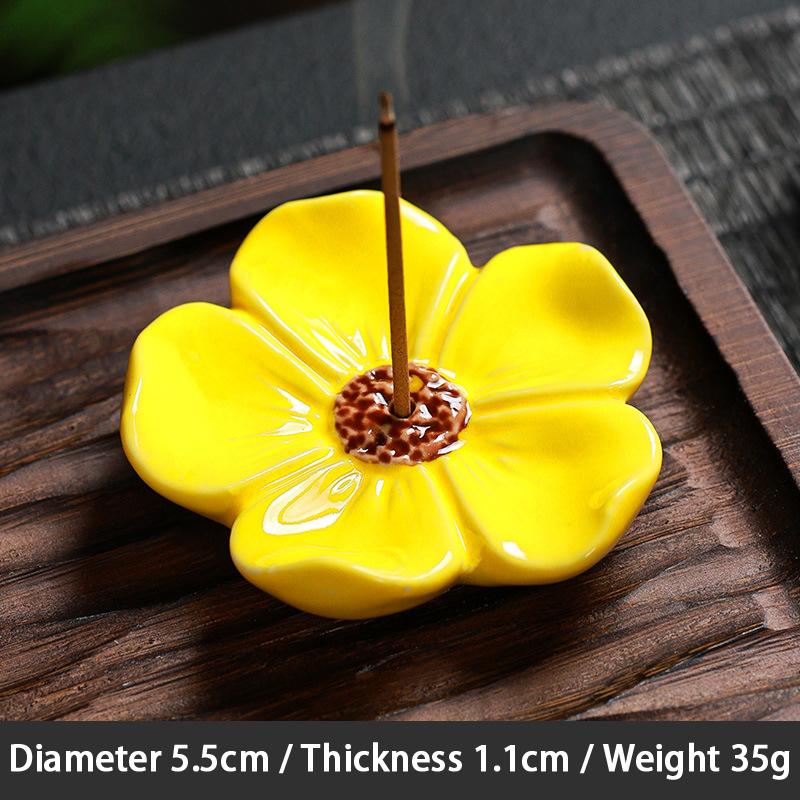 Incense Flat Bottom Censer Holder Ceramic Delicate Creative Portable Flower Incense Stick Holder