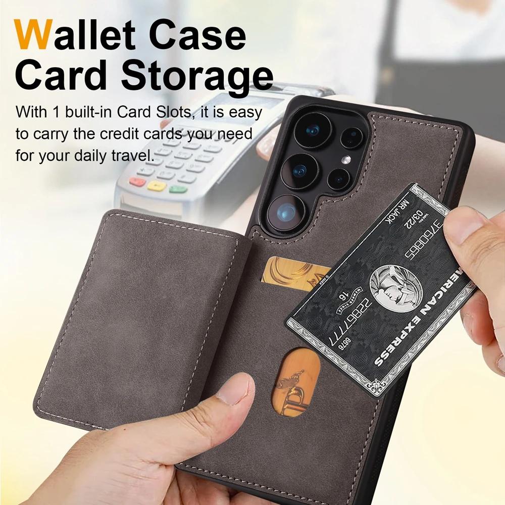 Leather Case For Samsung Galaxy A14 A15 A16 A17 A37 A54 A55 A56 A34 A35 A36 A54 A55 A56 A57 4G 5G Card Slots Holder Phone Cover