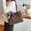 Women Comfortable Simple Shoulder Bag Large Capacity  Versatile Texture Storage Bags Fashiable Commuter Handle Bag with Scarf