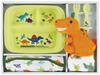 Skater Baby Meal Set with Mascot, Hand Towel, Baby Apron, Spoon, Fork, Lunch Plate, Antibacterial, Microwave and Dishwasher Safe, Dinosaur Picture Boo