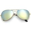 Men Retro Pilot Sunglasses Big Frame Oversized Metal UV400 Reflective Lens Trendy Driving Shades for Women