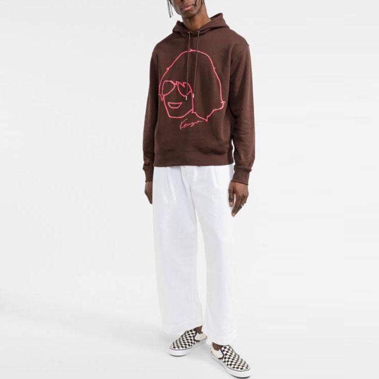 KENZO Sweatshirts Men's Brown Hooded Moderate Regular FB65SW3074ML-90
