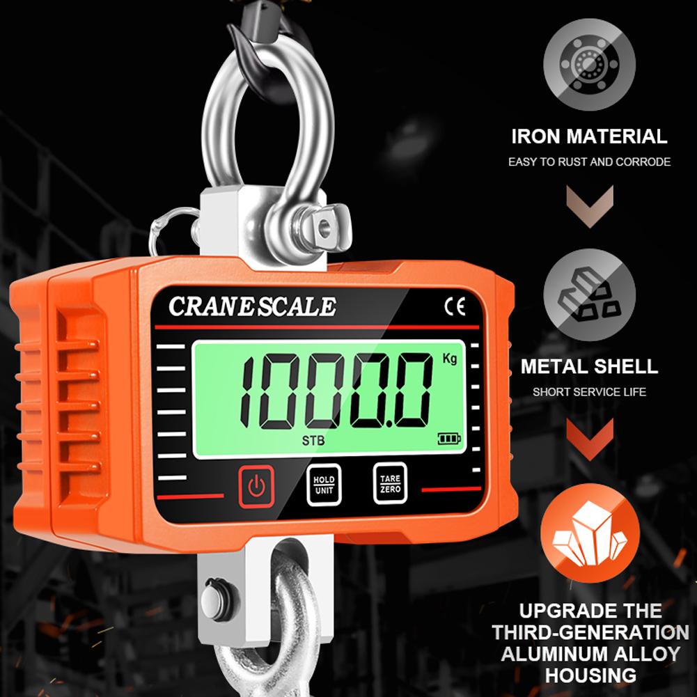 Digitale LCD-Anzeige 2000 kg Kranwaage Tragbare elektronische Hochleistungs-Hakenkranwaage Industriequalität
