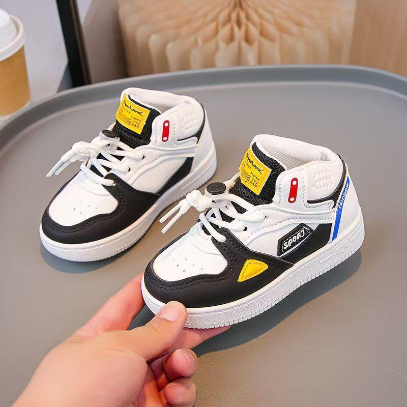 Small and medium-sized children's high-top basketball running shoes 2025 spring and autumn new boys and girls children's sports shoes casual soft-sole