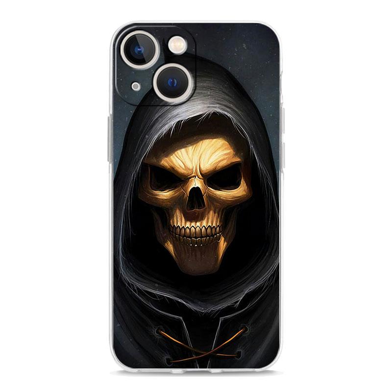 Phone Case For iPhone 17 Cases iPhone Air 16 15 12 13 14 Pro Max 7 8 Plus 16Pro iPhone11 Cover Grim Reaper Skull Skeleton