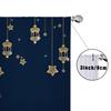 Single Panel Tibetan Blue Bottom Golden Star Moon Lantern Curtain Ramadan Festival Style Living Room Bedroom Transparent Polyester Ideal For Sitting