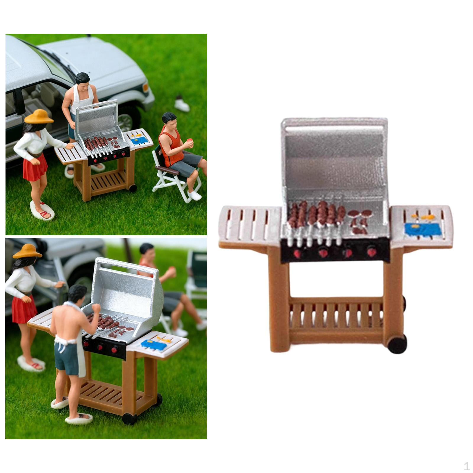 

1/64 Scale Miniature Barbecue Grill Model,Miniature Scene Decor,Collection,Tiny,Realistic Mini for