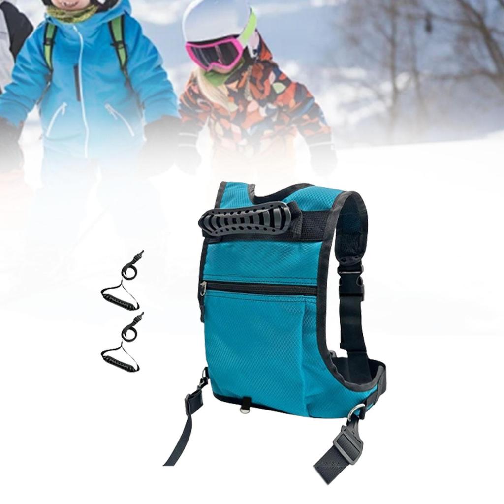 Ski- und Snowboard-Geschirr für Kinder Ski-Zugseil mit Griff Ski-Schultergurt für Skateboarden, Schlittschuhlaufen, Wintersport