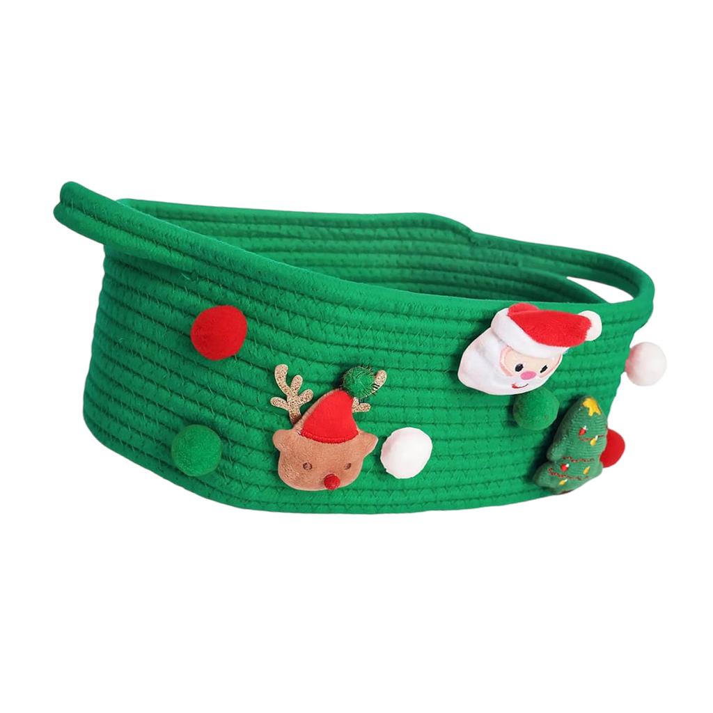 Christmas Themed Storage Basket for Storing Small Items Gift Holder Large Capacity Organizer for Home and Office