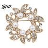 Non-deforming Brooch Pin Faux Pearl Wreath Design Lapel Pin