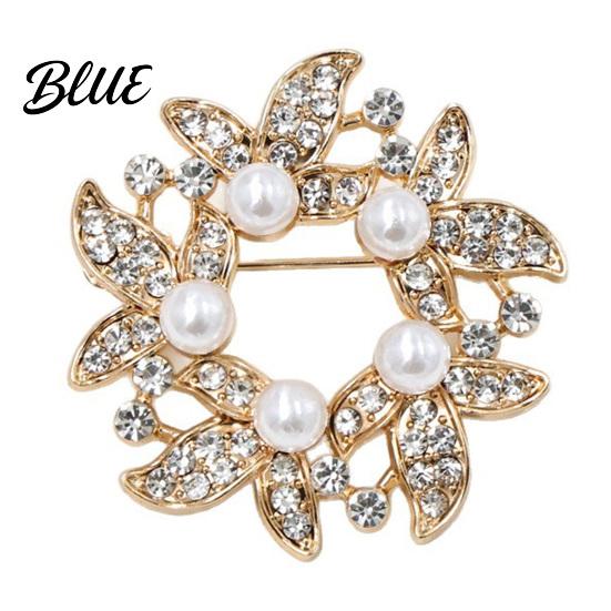 Non-deforming Brooch Pin Faux Pearl Wreath Design Lapel Pin