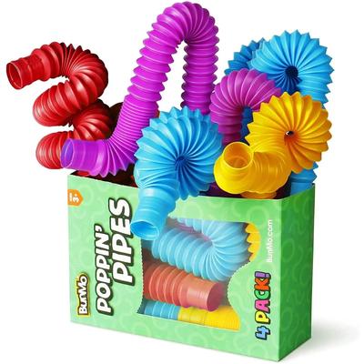 4 pack Mini Pop Tube sensoro fidget rotaļlieta Krāsaina Lieljaudas celtniecībai Izglītojošas rotaļlietas stresa Autisma ADHD
