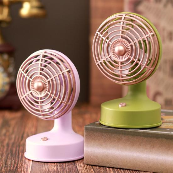 Mini Desk Fan USB Rechargeable Single Speed Personal Table Fan Adjustable 90 Degree Head Tilt Quiet Fan for Bedside Desktop