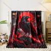 1PC Red crow with flames Print Adult Children Warm Blankets Home Travel Car Soft and Comfortable Suitable for all seasons