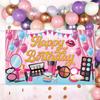 Birthday Makeup Themed Decoration Background Banner For Girls Party Props