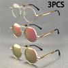 3PCS  Vintage Punk Style Sunglasses Men Retro Round Metal Frame Women Sun Glasses Fashion Eyewear  mujer