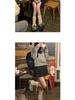 2026 Spring/Autumn High-End Gray Wool Blend Slimming A-Line High-Waisted Midi Skirt - Korean Style for Women