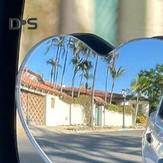 2Pcs Heart Shaped Blind Spot Mirrors for Cars Anti-breaking Convex Rearview Mirror Wide Angle Convex Mirror Stick-On Side Mirror for Enhanced Safety