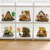 Kreatives Straßenansichts-Gebäudemodell Bausteine Wald Baumhaus Puzzle Windmühle Baumhaus Dekoration Spielzeug