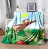 Curious George Flannel Blanket Soft Warm All-Season Throw, Design for Camping, Car Travel, Hiking Sofa, Bed, Office Perfect Gift for Parties