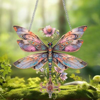 Yusufçuk Güneş Yakalayıcı Akrilik Asılı Süs Renkli Yusufçuk Pencere Güneş Yakalayıcı Metal Zincirlerle