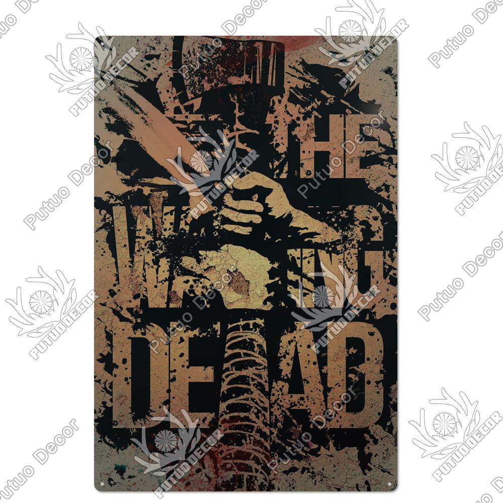 Decor Zombie Vintage Tin Sign Plaque Metal Plate Retro Posters Wall Decor for Bar Pub Club Man Cave Art Painting