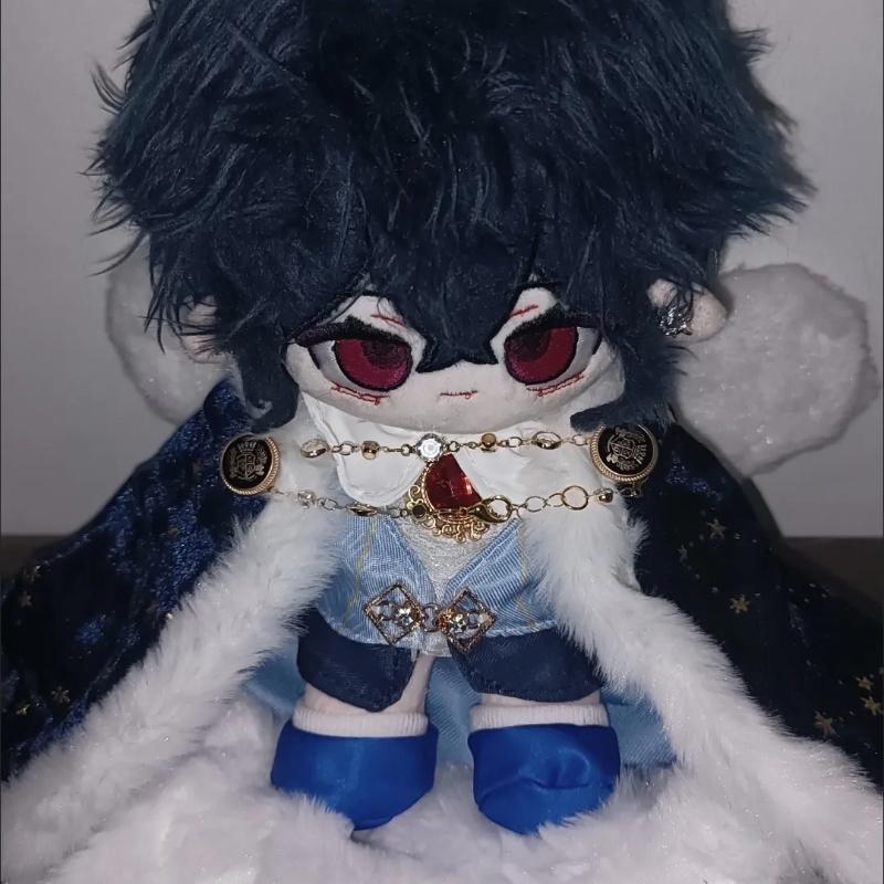 New 20cm Retro Plush Doll Clothes Headwear Coat Pants Shoes Gemstone Red Flame Set Soft Stuffed Plush Toy Dress Up Accessories