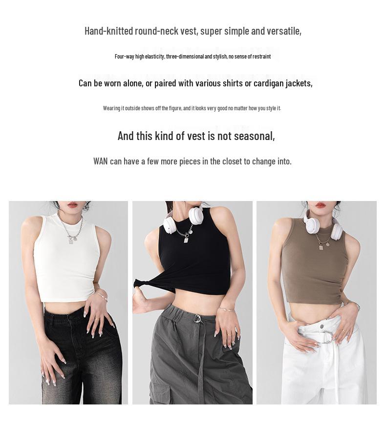 2025 Chic Korean Style Slim Sleeveless Vest: Women's Summer Solid Color Top