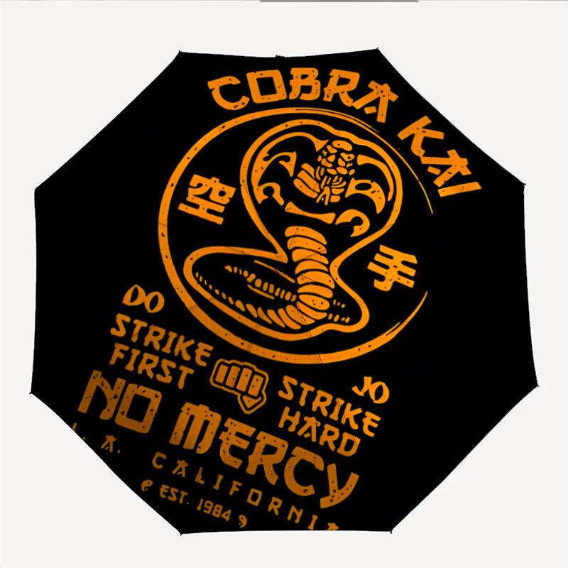 Cobra Kai Fashionable Automatic Opening/Closing Folding Umbrella. Portable and Foldable, Ideal for Gift, Travel, and Daily Use.