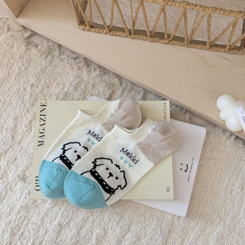 

Женские новые весенне-летние силиконовые нескользящие мультяшные хлопковые дышащие носки-подследники 1 pair