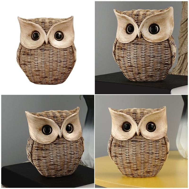 Owl Figurines Gift Cute Desktops Decorations Animal Sculpture Resins Ornament