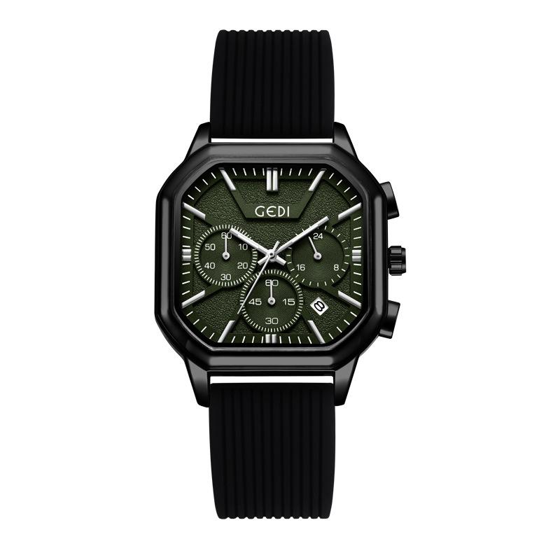 Three-Eye Six-Pin Business Women'S Watch Niche High-End Multi-Function Calendar Silicone Quartz Waterproof Watch