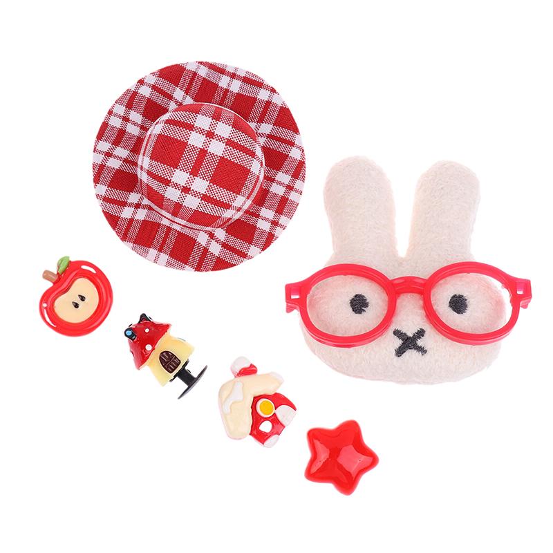 

6Pcs/Set Cartoon Glasses Rabbit Shoe Buckle Cute Hat Fruits Shoes Charm Diy Shoe Decoration Accessories Girls Gift