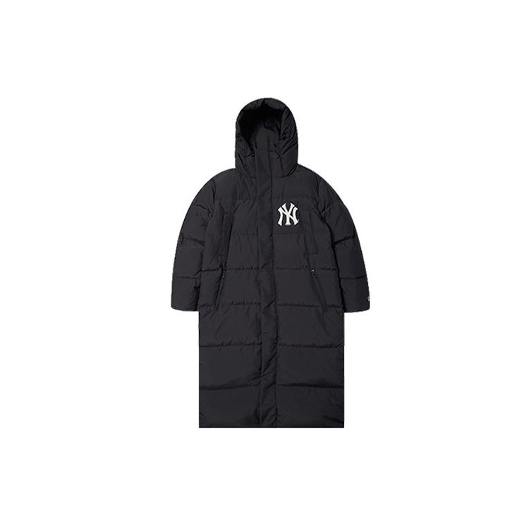 New Era FW21 MLB Series New York Yankees Hooded Woven Mid-Length Zipper Down Jacket Winter Unisex Jacket Black 12877419