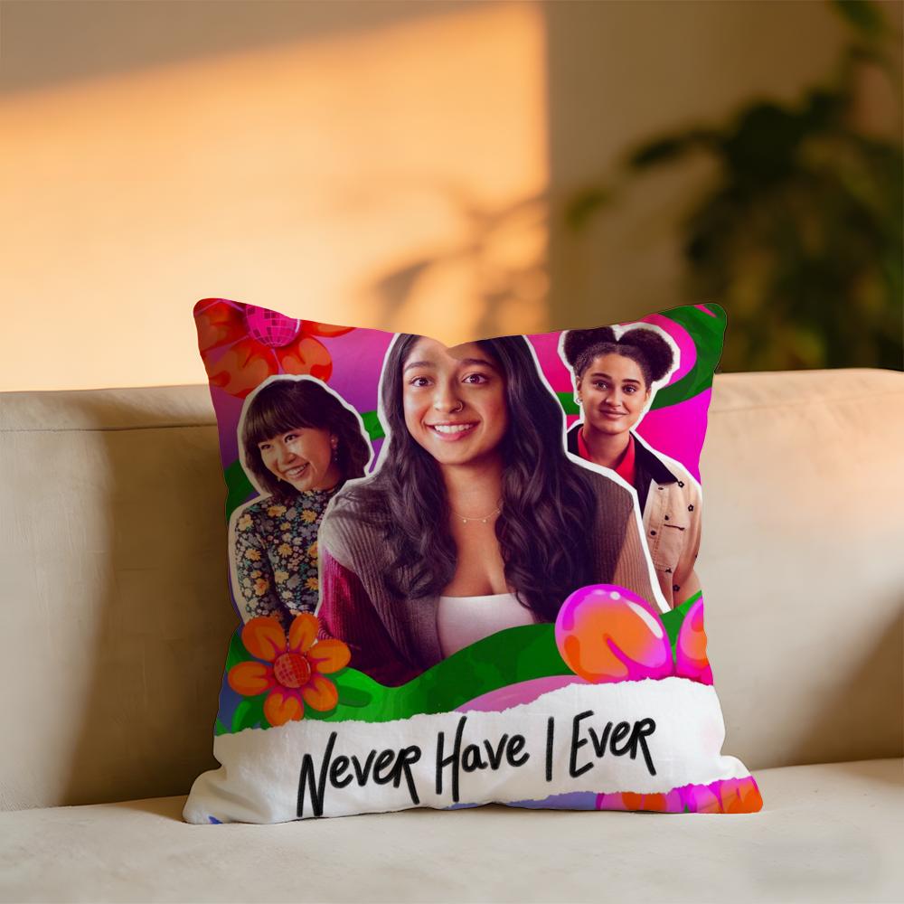 Never Have I Ever Cushion Cover Cozy Velvet Throw PillowSoft Warm Cushion For Sofa  Bed