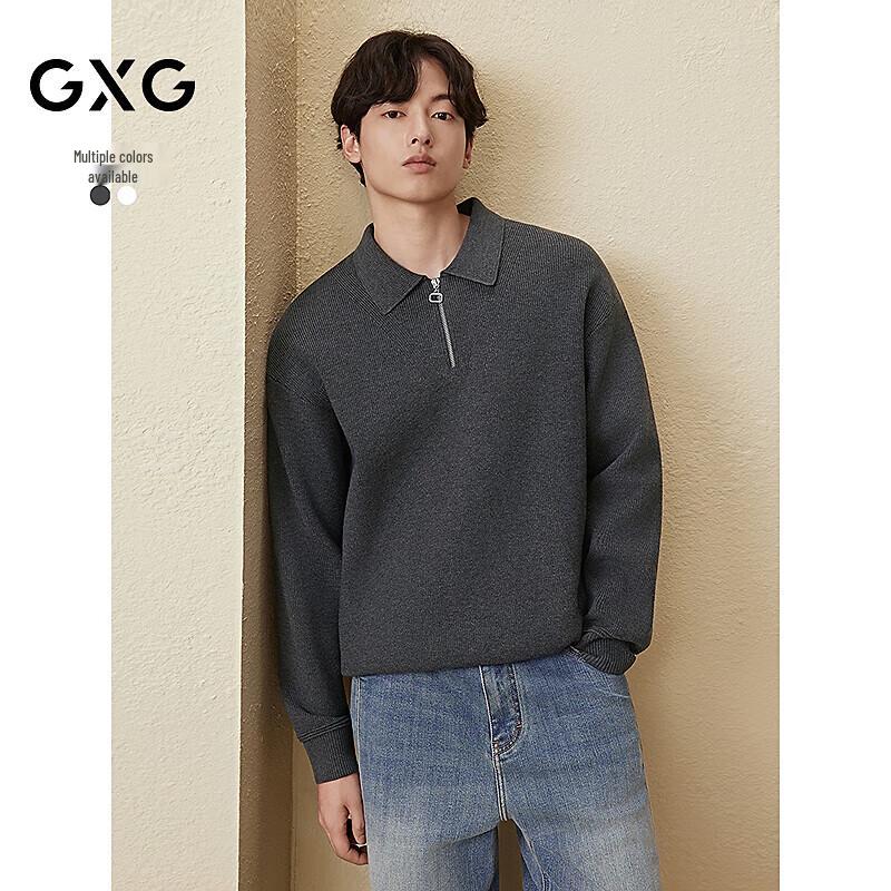 

GXG Men s Half-Placket Polo Collar Knit Sweater 175/L