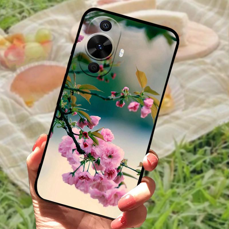 Für Huawei nova 12s Hülle Abdeckung Stoßfest Silikon Weich Schwarzer Bumper Funda Coque für Huawei nova 12s Schutzhülle Rückseite Handyhülle