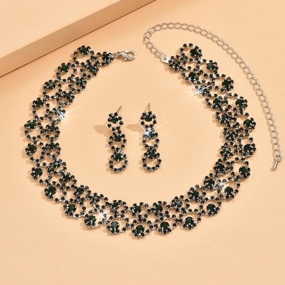 Luxury Necklace Earrings Set Choker Neck Chain Fashion Stud Earrings Gift Giving