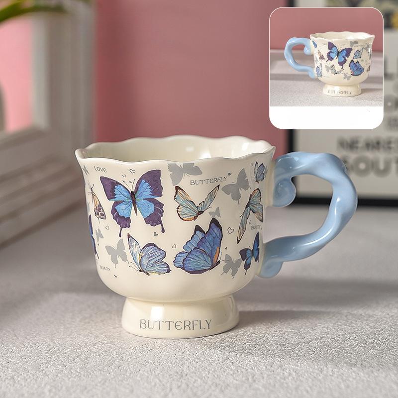 Retro Coffee Cup for Women's Personal High End Feeling Light Luxury High Value Ceramic British Afternoon Tea Cup Latte Cup