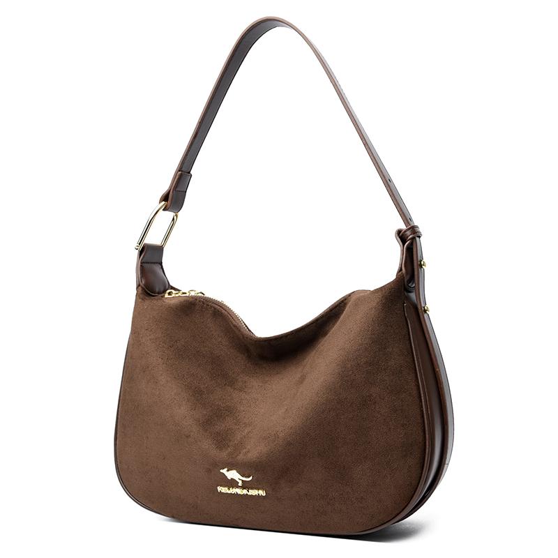 

2026 New Women s Faux Suede Women Shoulder Bag Strap Handbag with Zipper Closure Lightweight and Versatile for Everyday Wear