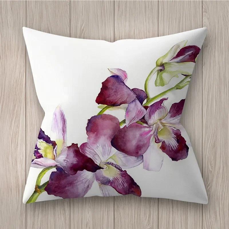 Square Polyester Cushion Cover Living Room Home Decor Throw Pillow  Rustic Rose Printed  Case