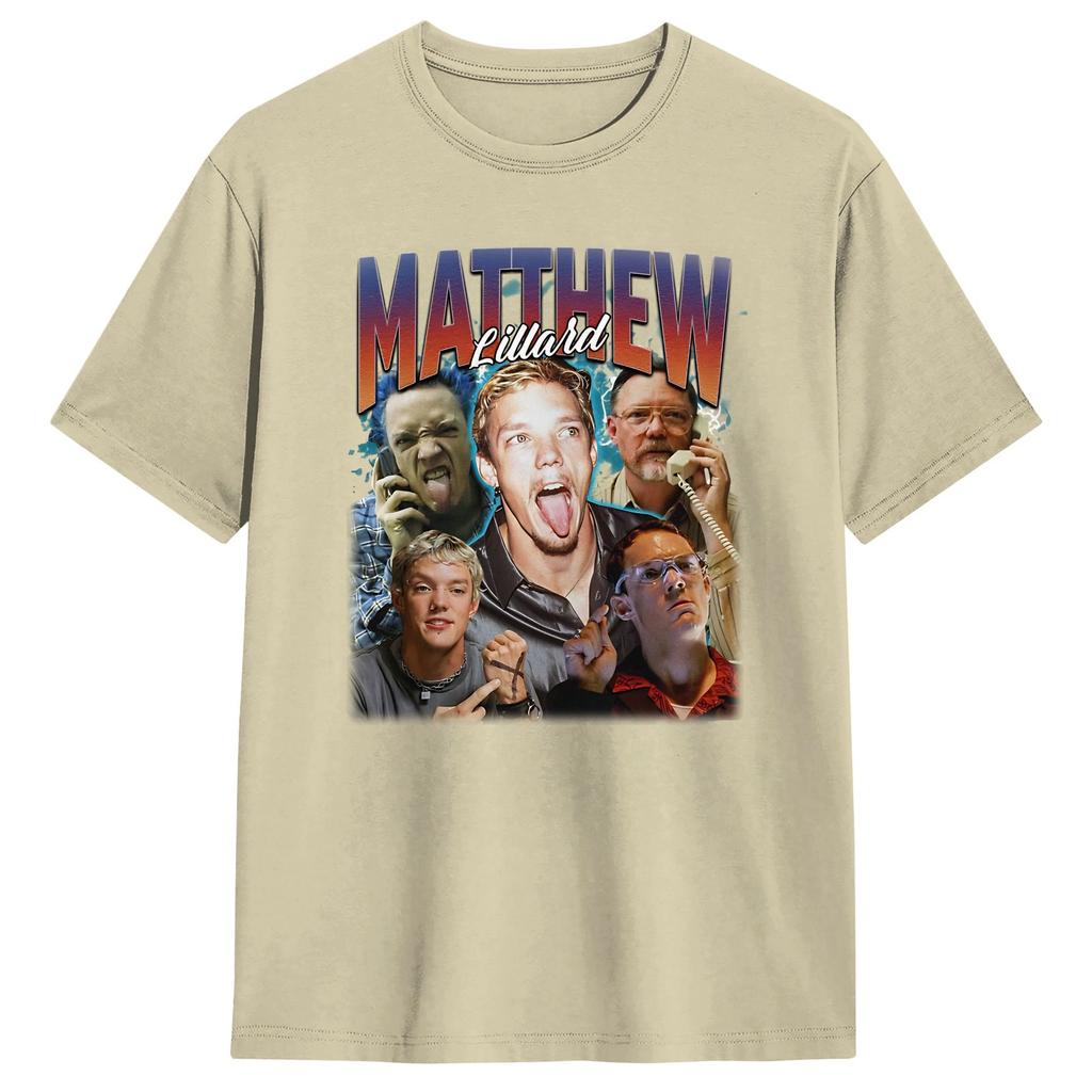 Oversize T-shirt Letni Matthew Lillard Koszulki Rekreacyjne Bawełniany T-shirt dla Unisex YK Zabawny Top z Krótkim Rękawem Koszulki