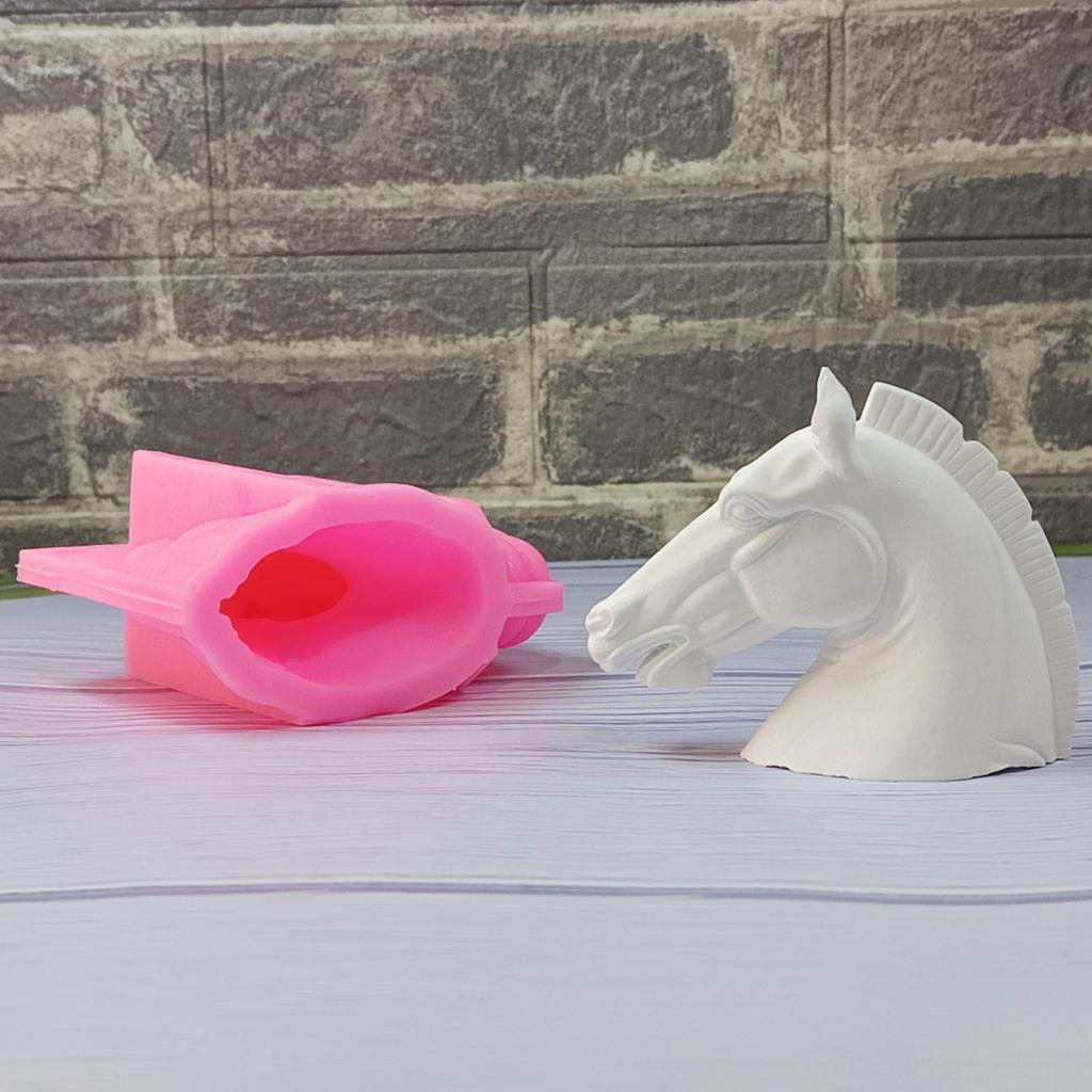 Silicone Mold for Horse Head Sculpture Home Decoration Gypsum Plaster Cement Desktop Ornament Mould Jewelry Making Tool