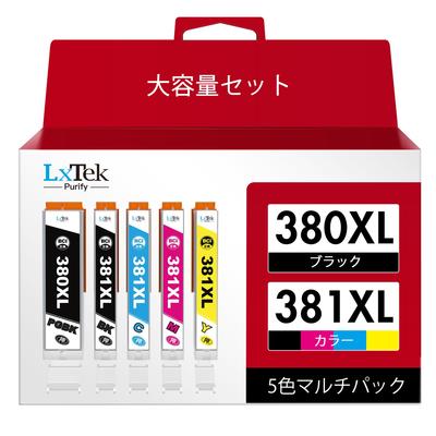 LxTek Purify Canon Ink 380 381 5 Color Set Canon BCI381 BCI380 Compatible Ink Cartridge Large Capacity Type Compatible Model PIXUS TS6130 TS6230