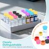 24 Pcs 3ml Glass Vial Protective Caps 8 Colors Silicone Leakproof Dustproof Reusable Vial Caps Lids Covers for Injection Peptide Vials for Essential