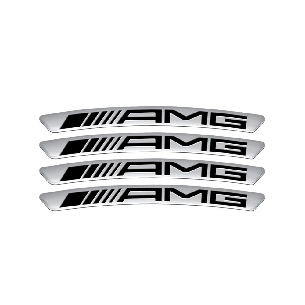 4PCS Car Bagde Wheel Hub Rims Stickers For Mercedes Benz AMG GLC X253 A200 260I W206 W447 W213 W220 S500 W106 CLA W140 W168 W211  ad1